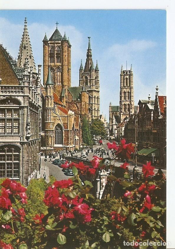 Postkarten: Postal 033625 : Gent. St. Nicholas-Church Belfry and St. Bavon Cathedral - Varios
