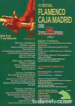 Postkarten: POSTAL PUBLICITARIA 55454: VI FESTIVAL FLAMENCO CAJA MADRID - Varios