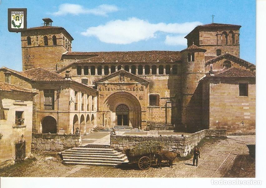 Postais: Postal 030027 : Santillana del Mar Real Colegiata. Fachada (siglo XII) - Varios