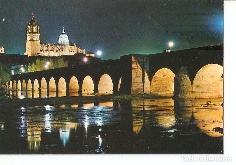 Postcards: Postal 048206 : Salamanca. Catedral y puente romano de noche - Varios
