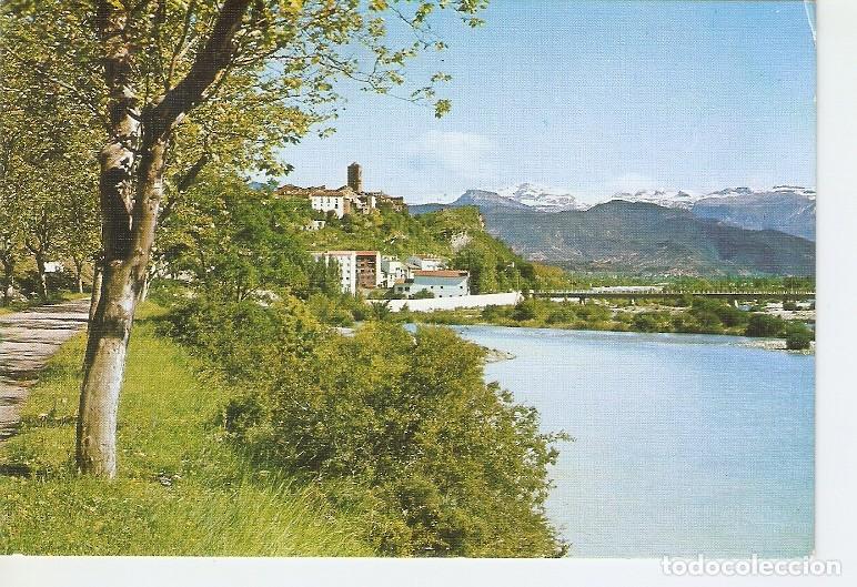 Postkarten: Postal 048379 : Ainsa (Huesca). Vista Parcial y Rio Cinca. Al fondo Monte Perdido. Pirineo Aragones