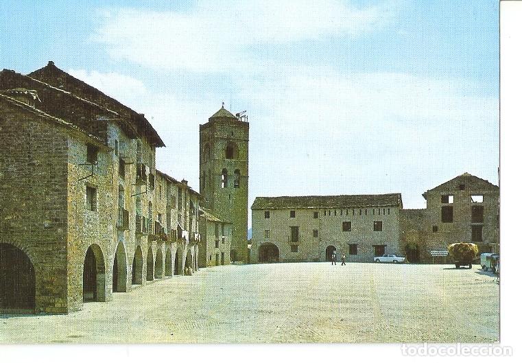 Postkarten: Postal 048381 : Ainsa. Pirineo Aragones. Plaza de Espa&ntilde;a. Monumento Nacional Iglesia romanica de San