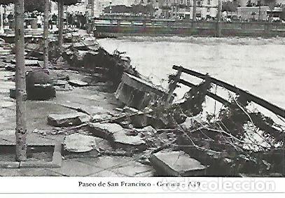 Postkarten: POSTAL 55110: Gerona. Derrumbamiento baranda del Paseo Artilleria. 1962 - Varios