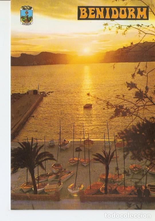 Postales: Postal 049088 : Benidorm (Alicante). Atardecer desde el puerto - Varios