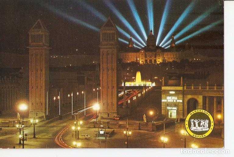 Postais: Postal 049078 : Barcelona. Fuente monumental desde Plaza Espa&ntilde;a - Varios