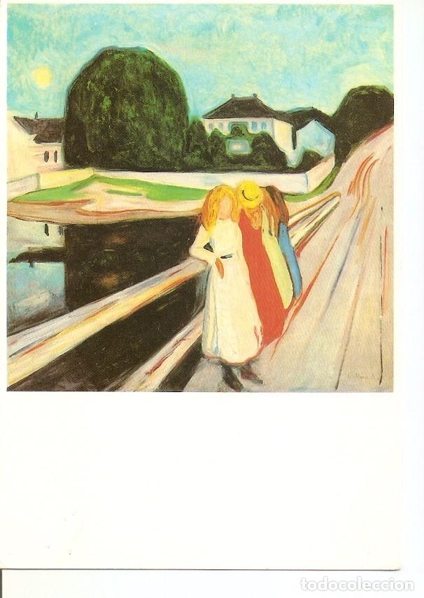 Cartes Postales: Postal 042164 : Edvard Munch. Vier Madchen auf der Brucke 1905 - Varios