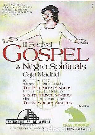 Postais: POSTAL PUBLICITARIA 55528: III FESTIVAL GOSPEL. MADRID - Varios