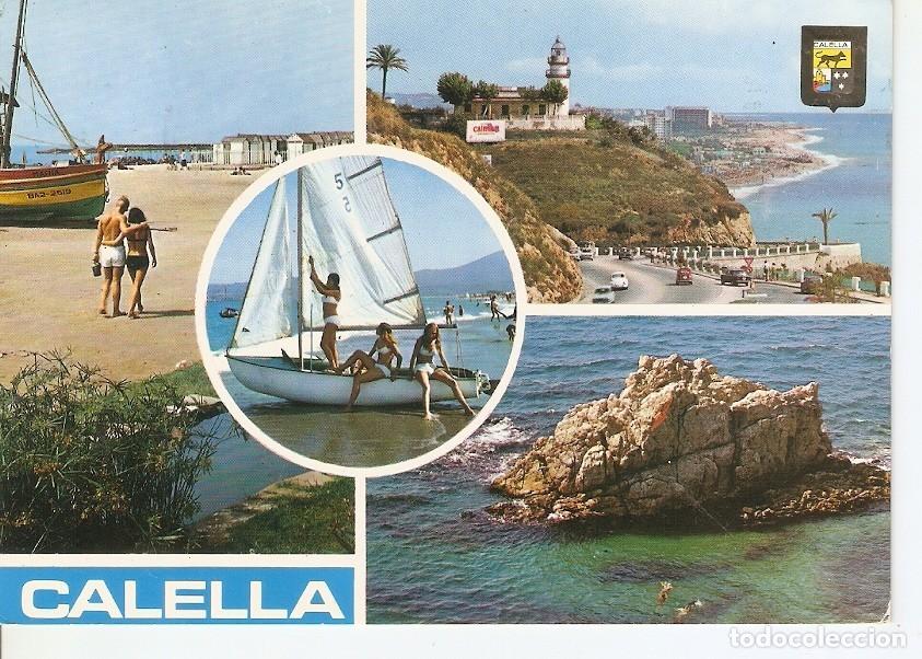 Cartoline: Postal 040972 : Calella (Barcelona). Jardines y Playa - Varios