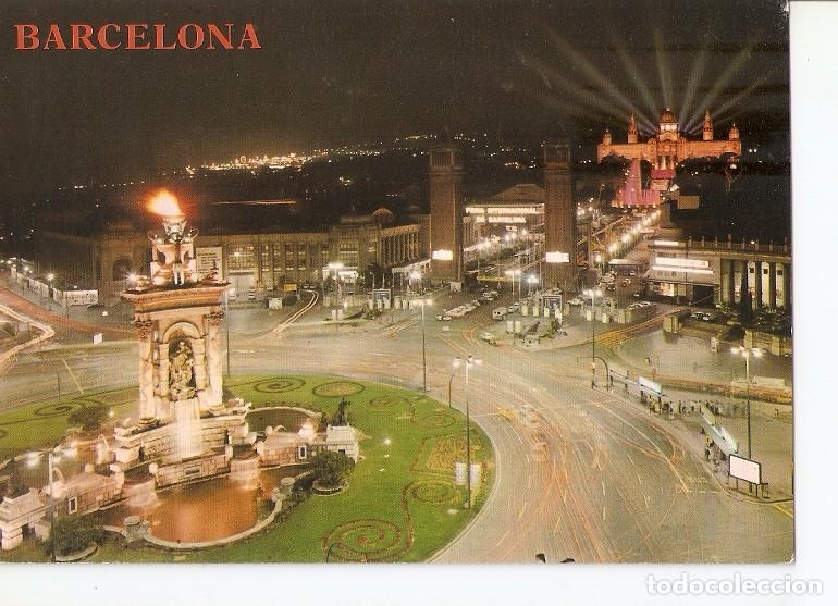 Postkarten: Postal 048324 : Barcelona. Plaza de Espa&ntilde;a y Montjuich. Vista nocturna - Varios