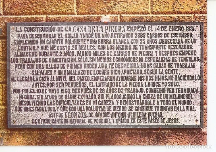 Postkarten: Postal 048499 : Porcuna (Jaen). Casa de la Piedra (peque&ntilde;a historia de su construccion) - Varios