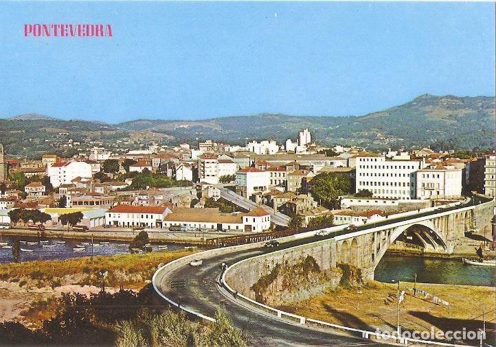 Postais: Postal 048671 : Pontevedra. Vista parcial y Puente de la Barca - Varios