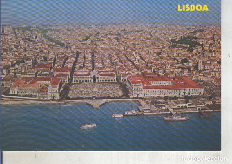 Postkarten: Postal 014100: Vista General y plaza de Palacio en primer plano en Lisboa, Portugal - Varios