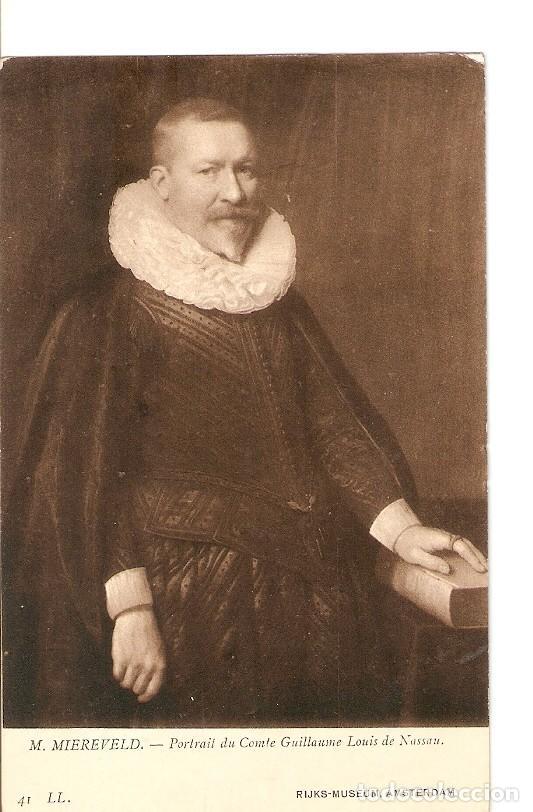 Postales: Postal 027316 : M. Miereveld. Portrait du Compte Guillaume Louis de Nassau. Rijks-Museum, Amsterdam