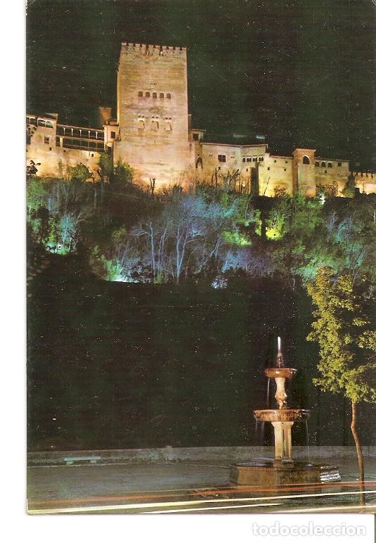 Postcards: Postal 049127 : Granada. Vista nocturna de los Torreones de la Alhambra - Varios