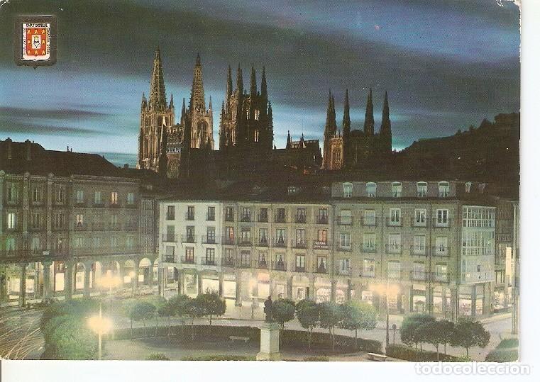 Postais: Postal 049185 : Burgos. Plaza Jose Antonio y Catedral. Vista nocturna - Varios