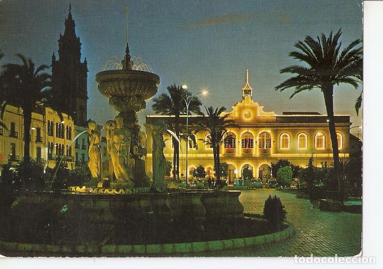 Postais: Postal 049287 : Ecija. Fuente Luminosa y Ayuntamiento Nocturna - Varios