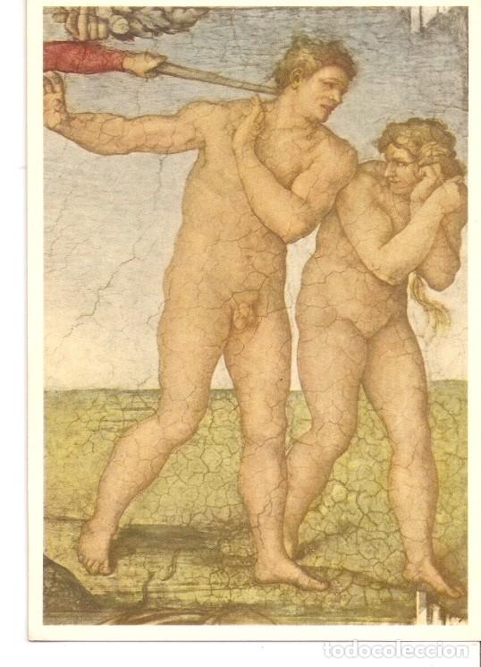 Postcards: Postal 049515 : Cacciata dal paradiso terrestre. Michelangelo. Roma Capella Sistina - Varios