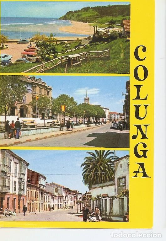 Postales: Postal 049717 : Colunga. Playa de la Caba&ntilde;a del Mar y detalles de la poblacion - Varios