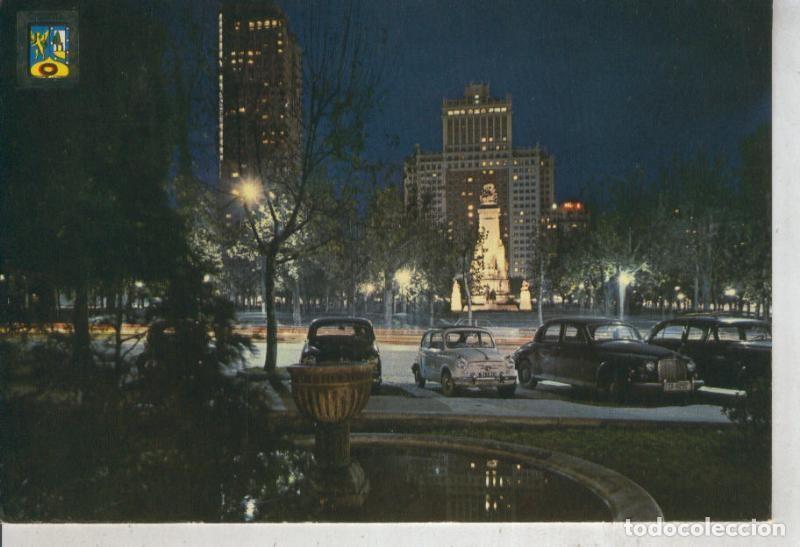 Postkarten: Postal 011993: Vista nocturna de la plaza de Espa&ntilde;a de Madrid - Varios