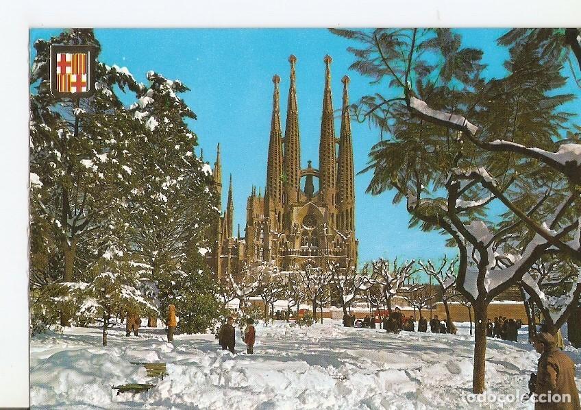 Cartes Postales: Postal 036105 : Barcelona. Nevada. Templo de la Sagrada Familia - Varios