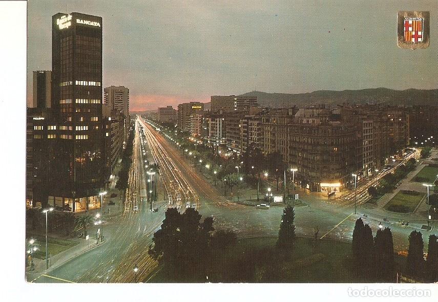 Postkarten: Postal 029138 : Barcelona, Vista nocturna Plaza Calvo Sotelo, Diagonal y General Goded - Varios