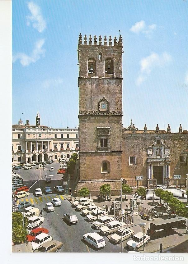 Postales: Postal 042253 : Badajoz. Plaza de Espa&ntilde;a y Catedral - Varios