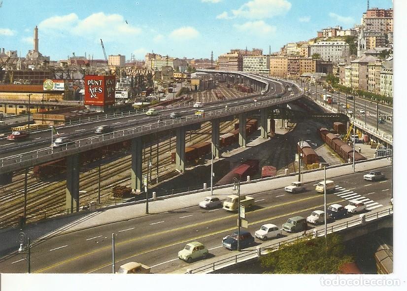 Postkarten: Postal 033470 : Genova. Elevated Road - Buozzi Street - Varios