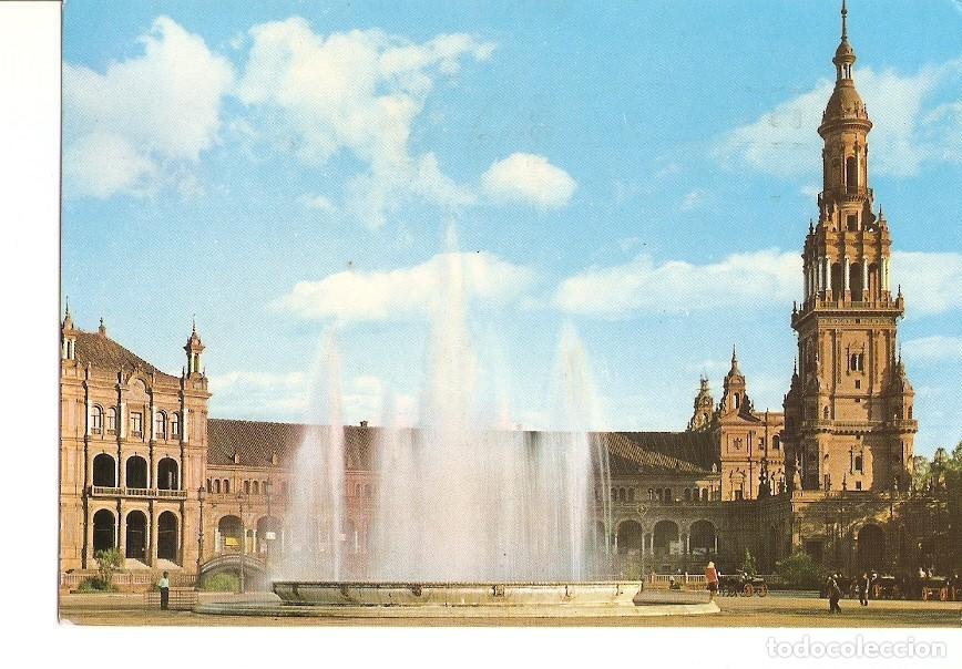 Cartoline: Postal 028526 : Sevilla, Plaza de Espa&ntilde;a. Fuente Monumental - Varios