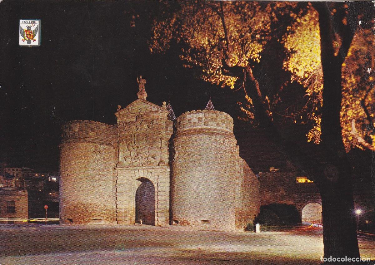 Cartes Postales: Postal 60204: Puerta de Bisagra de noche (Toledo). - Varios