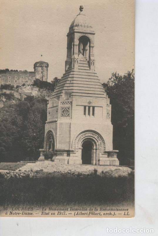 Postkarten: Postal B/N 0393 : Lourdes, le monument Interallie de la Reconnaissance a Notre Dame - Varios