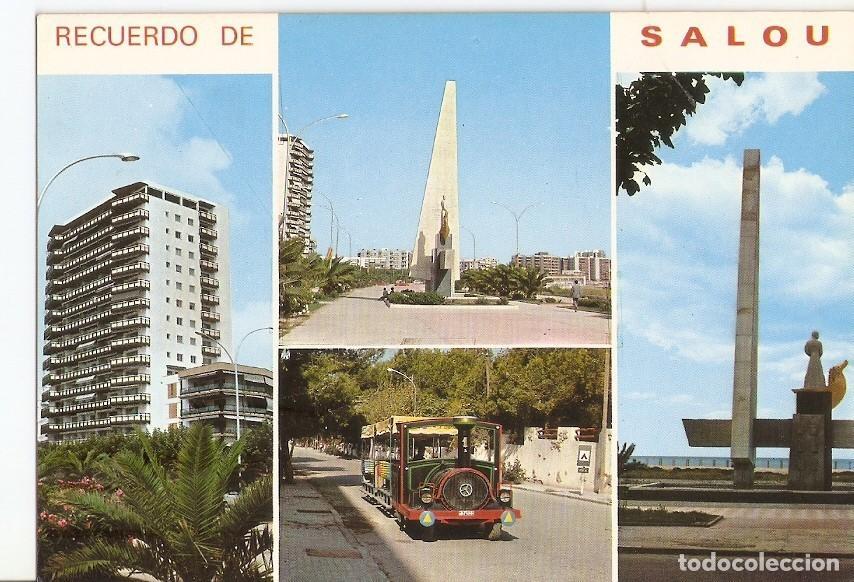 Postales: Postal 029512 : Recuerdo de Salou. Edificio Rodas y Monumento a Jaime I - Varios - Foto 1