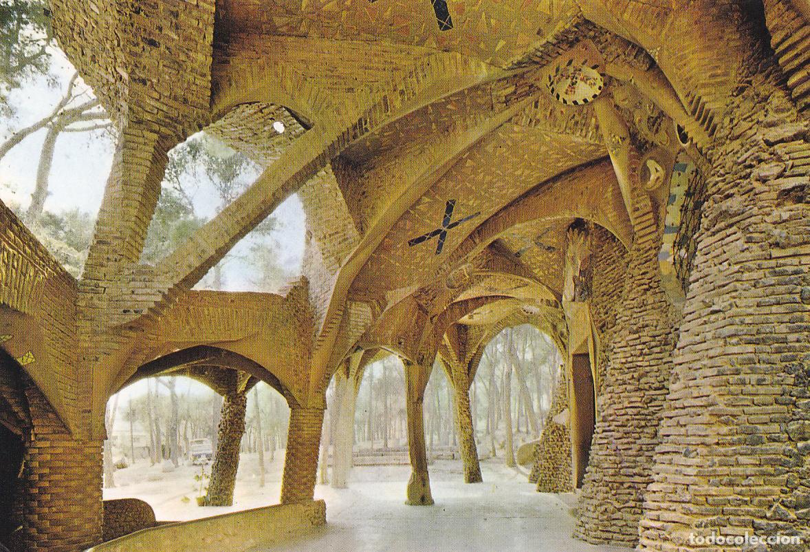 Postales: Postal 61522 : Gaudi. Santa Coloma de Cervello. Cripta de la Colonia Guell: escalinata exterior - Va