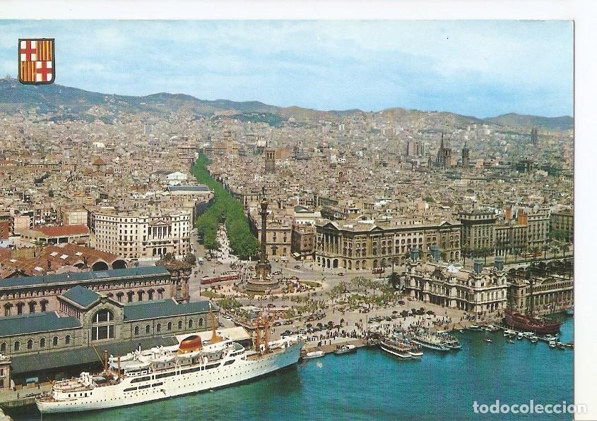 Postais: Postal 042729 : Barcelona. Puerto. Monumento a Colon y vista parcial de la ciudad - Varios