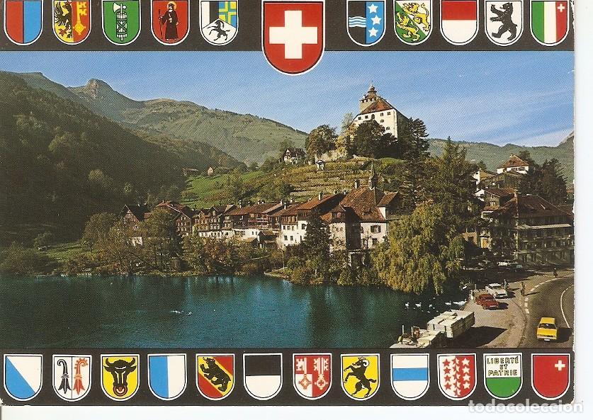Cartoline: Postal 034631 : Werdenberg (SG) mit Schioss und Margelkopf (Suiza) - Varios