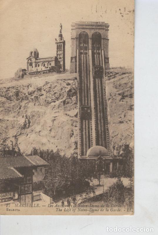 Postais: Postal B/N 0473 : Marseille, Les ascenseurs et Notre Dame de la Garde - Varios