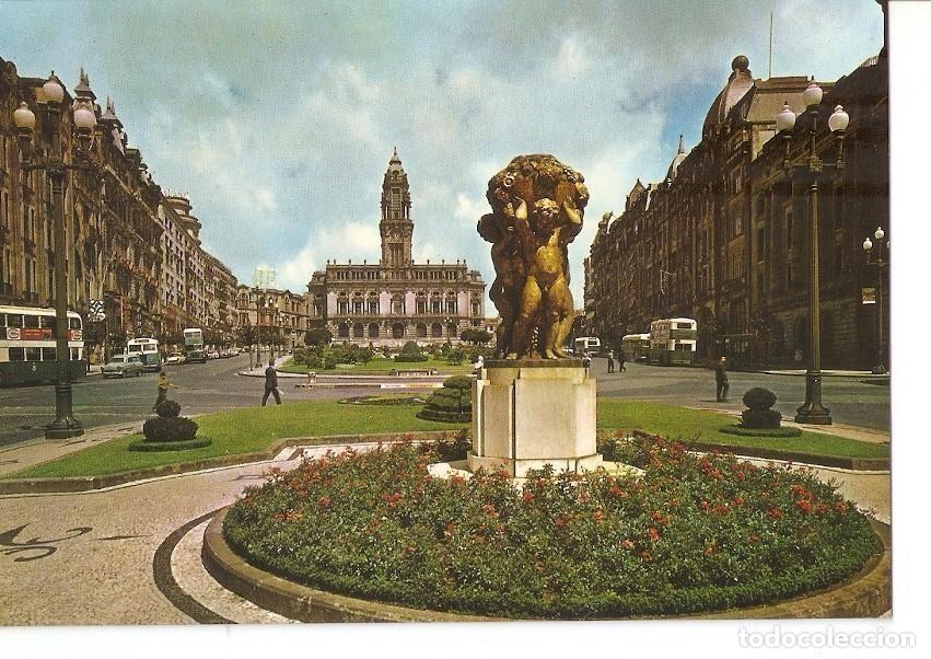 Postcards: Postal 030159 : Porto (Portugal) Avenida dos Aliados e Pra&ccedil;a do Municipio - Varios