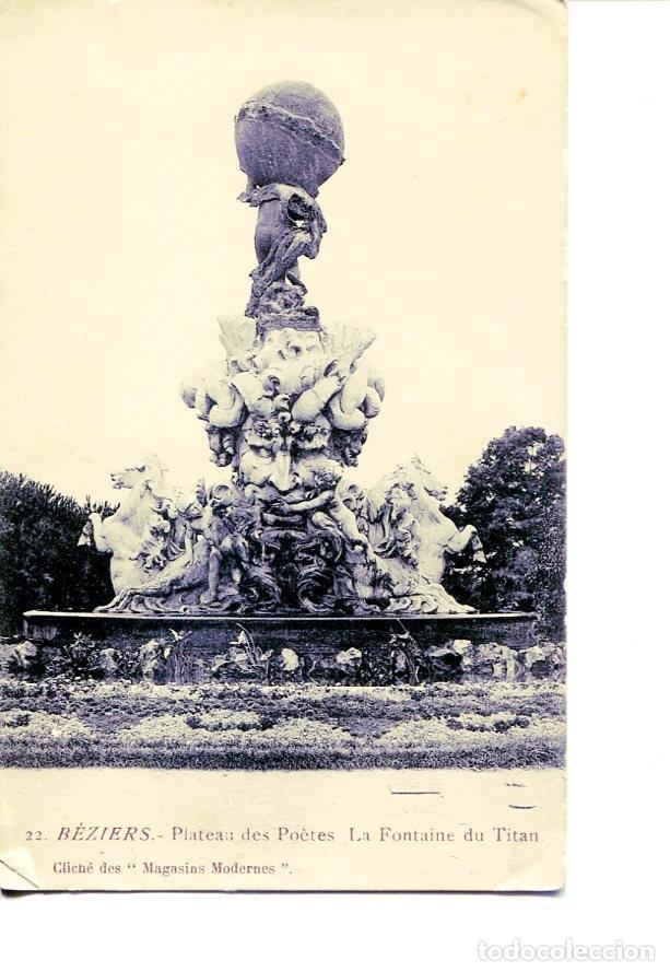 Postkarten: Postal 016504: BEZIERS - Plateau des poetes La fontaine du Titan - Varios