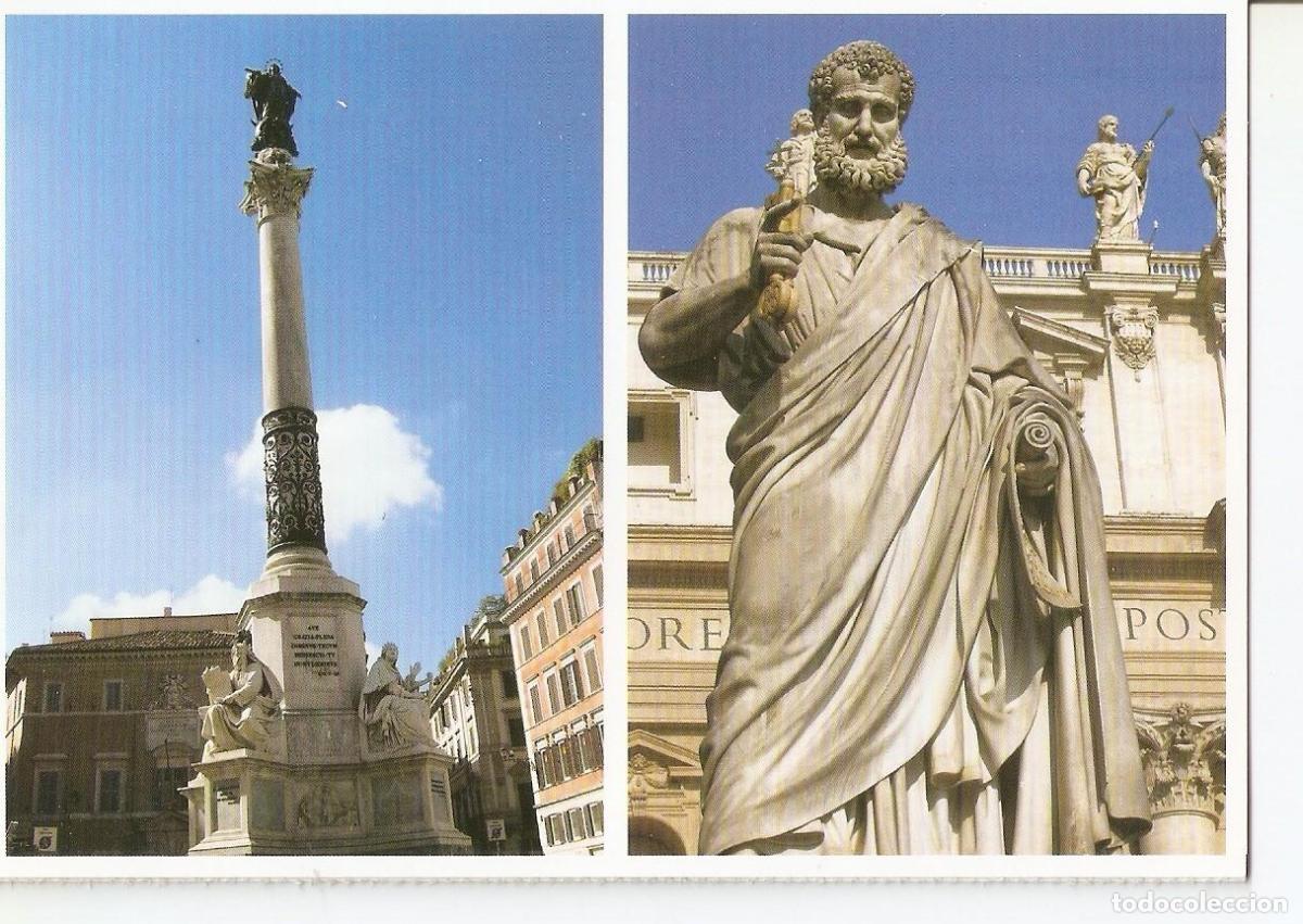 Postkarten: Postal 038524 : Roma. La colonna dellimmacolata a piazza Mignanelli Statua di San Pietro - Varios