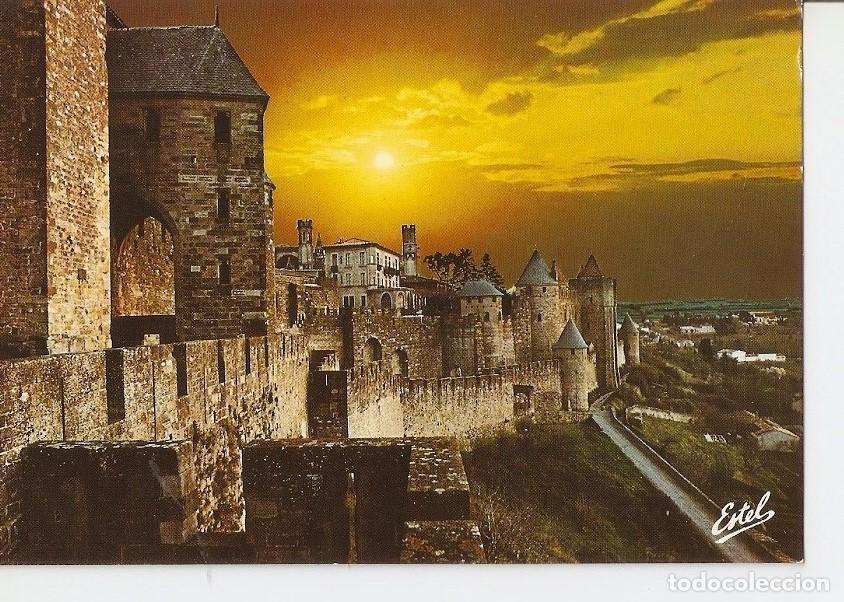 Postales: Postal 029195 : Carcassone (Aude), La cite: coucher de soleil sur les remparts - Varios