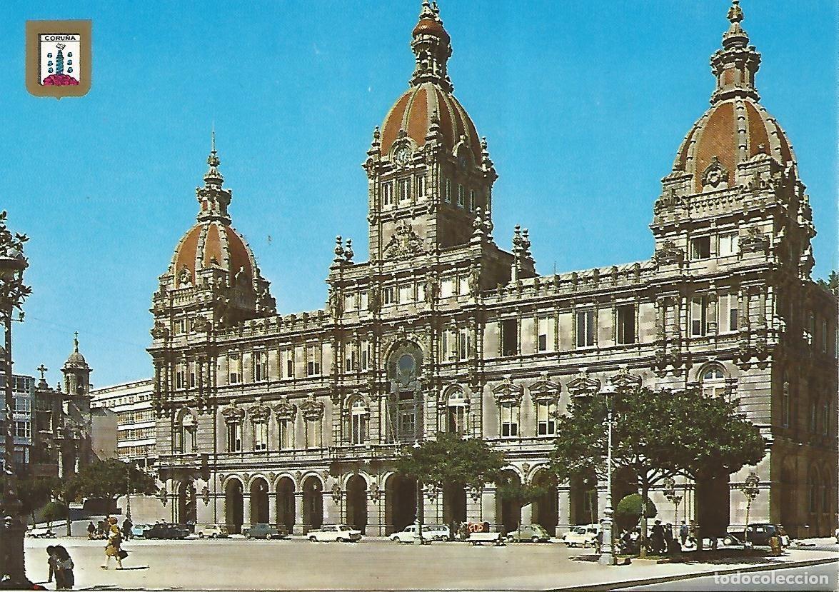 Postales: Postal 52376: LA CORU&Ntilde;A - Palacio Municipal - Varios