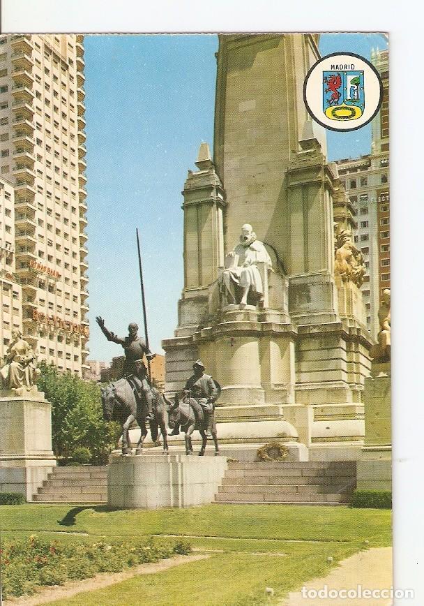 Cartes Postales: Postal 023639 : Plaza de Espa&ntilde;a - Monumento a Cervantes - Madrid - Varios