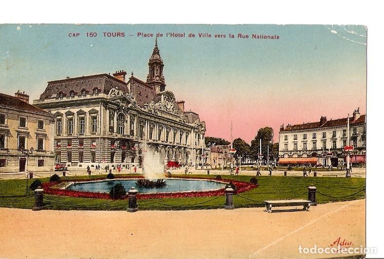 Postales: Postal 028826 : Tours - Place de lHotel de Ville vers la Rue Nationale - Varios