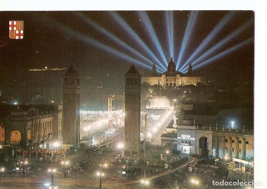 Postales: Postal 042655 : Barcelona. Vista nocturna de la Feria de Muestras en el Parque de Montjuich - Varios