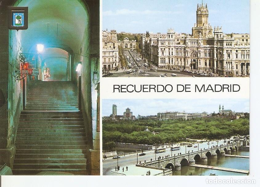 Cartoline: Postal 036908 : Madrid. Arco de Cuchilleros. Palacio de Comunicaciones. Puente de Segovia y Rio Manz