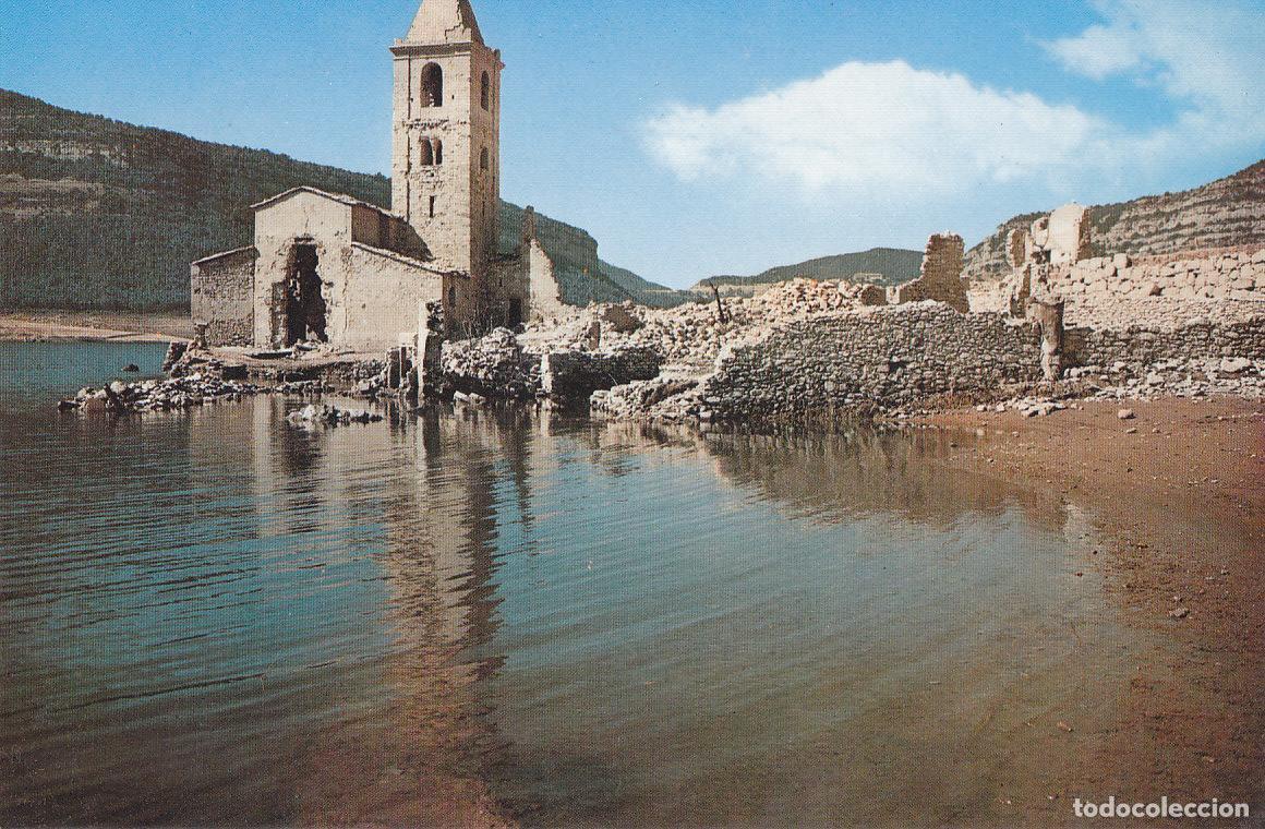 Postkarten: Postal 61435 : Pantano de Sau (Barcelona). Iglesia sumergida en las aguas - Varios