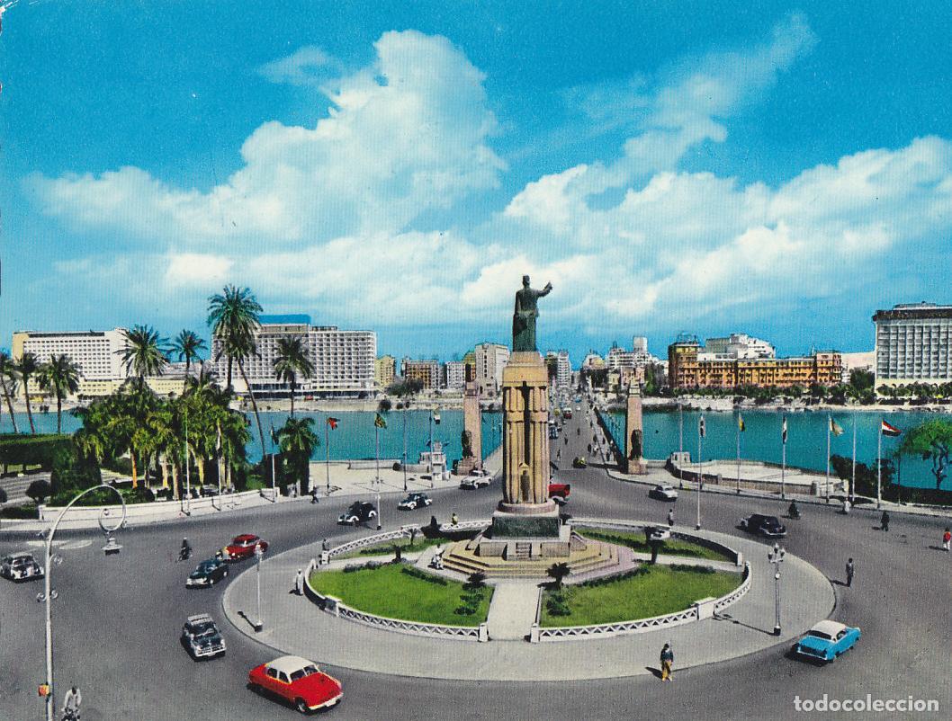 Postales: Postal 61569 : Cairo - Saad Zaghloul Statue and view on Tahrir Bridge - Varios