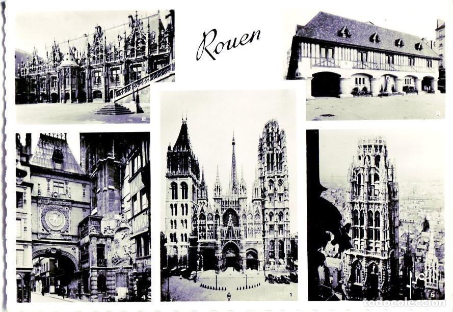 Postais: Postal 16414: ROUEN - La Cathedrale le palais de Justice place du Vieux-Marche et la tour de Beurre
