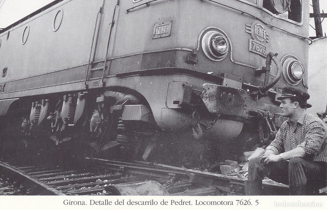 Postkarten: Postal 62286 : Girona. Detalle del descarrilo de Pedret. Locomotora 7626 - Varios