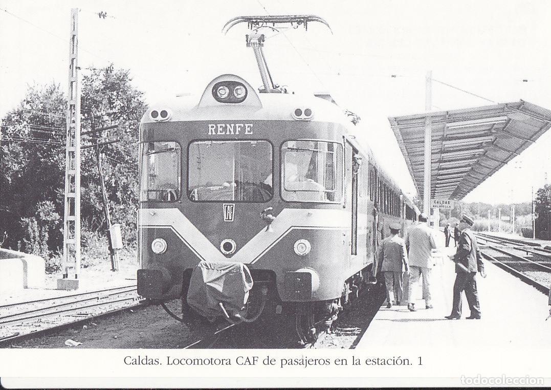 Postcards: Postal 62291 : Caldas. Locomotora CAF de pasajetos en la estacion - Varios
