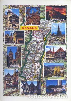 Postcards: POSTAL 57173: Alsace mapa - Varios